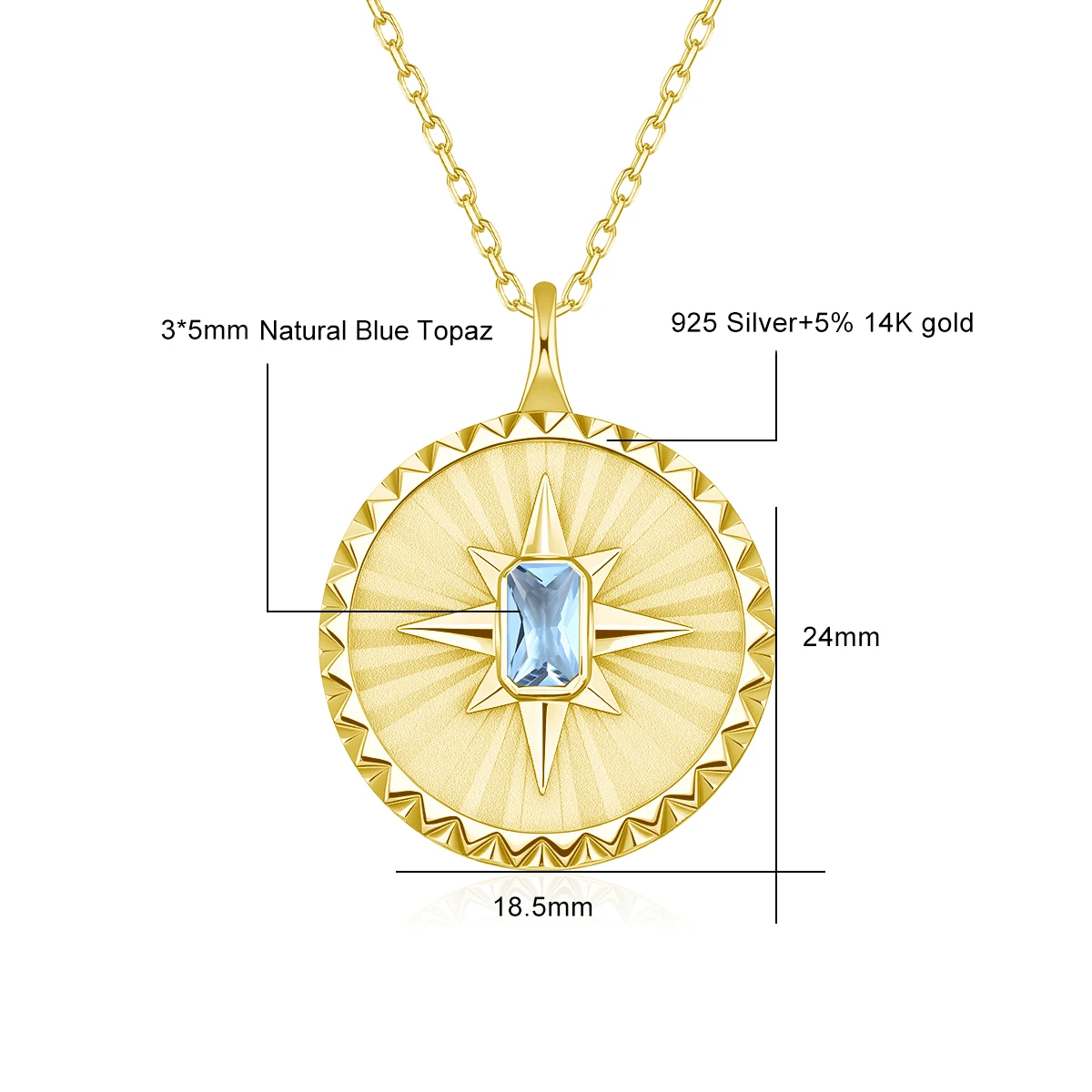 Natuurlijke Amethist Sunburst Disc Ketting 14K Goud Gevulde Emerald Cut Moissanite Hanger Verbleekbestendig Vintage Sieraden voor Vrouwen