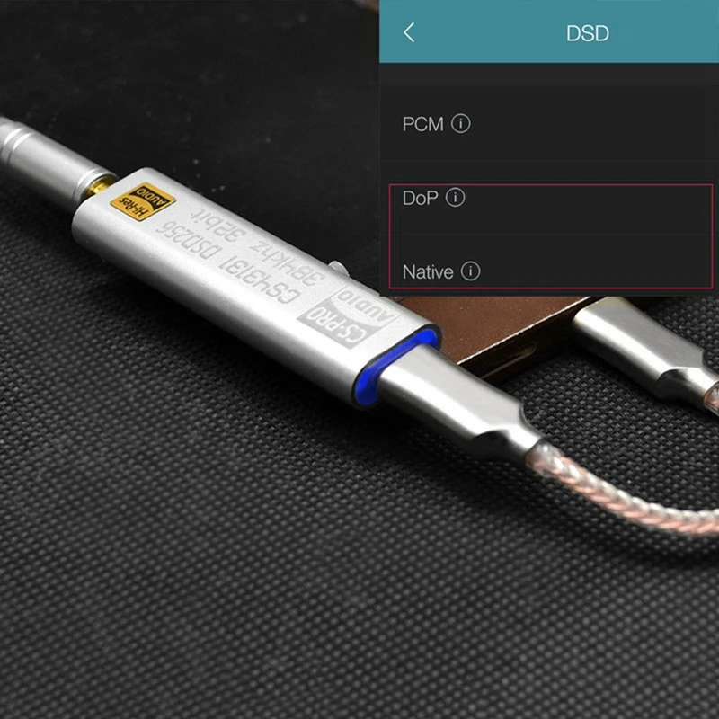 

New TYPE C to 3.5MM DSD256 Decoder for Android Headphone Amplifier Adapter DAC Portable USB Logic Hifi for Win10 PC