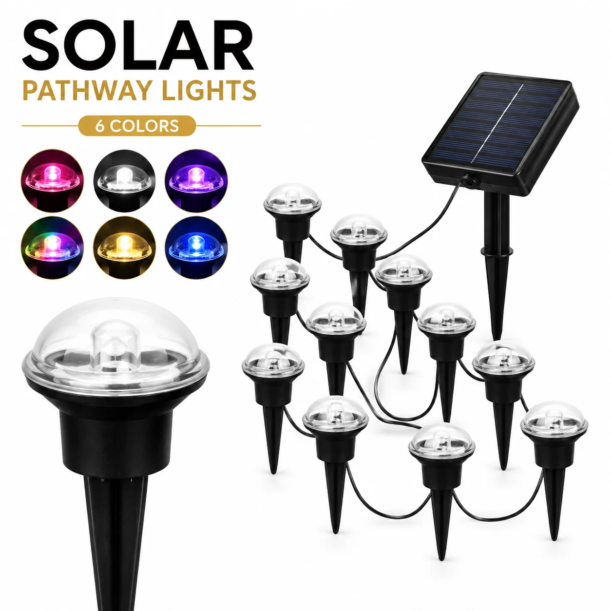 40/30/20/10 LED Halloweenowe Lampy Ogrodowe Solarnie na Ścieżki, Lampy na Palikach, Fioletowe Lampy na Trawnik, Ścieżki, Podwórko, Patio, Straszna Dekoracja na Imprezę — 2