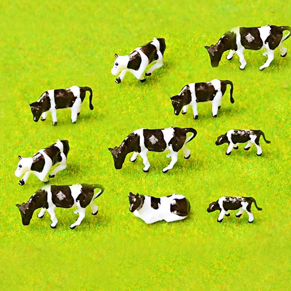 30Pcs N Scale Cows Model 1:150 Model Railway Painted Farm Animals Model Scene Building Painting Railway Farm Animal