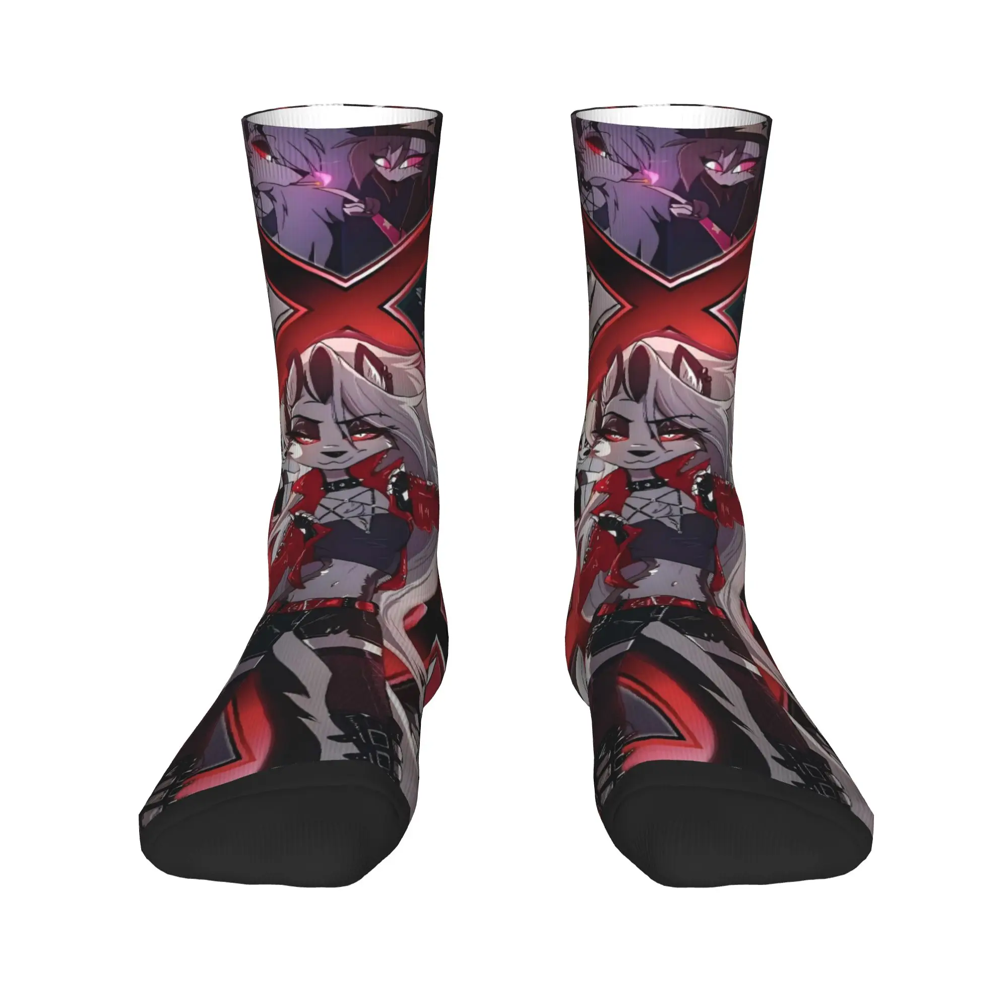 Helluva Boss Loona Socks  Pattern Stockings Non-Slip Men Socks Soft Breathable Autumn Novelty Climbing Socks