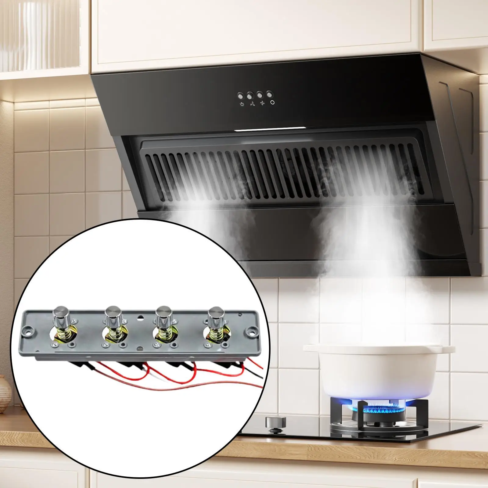 레인지 후드 스위치, 레인지 후드 키보드 스위치, 4개의 푸시 버튼 주방 피아노형, 키보드 유니버설 키보드 스위치