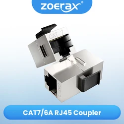 ZoeRax 2pcs Cat7 Cat6a Cat6 Cat5e Keystone Coupler, RJ45 Keystone Jack Inline Coupler Sheilded RJ45 8P8C up to 10Gbps