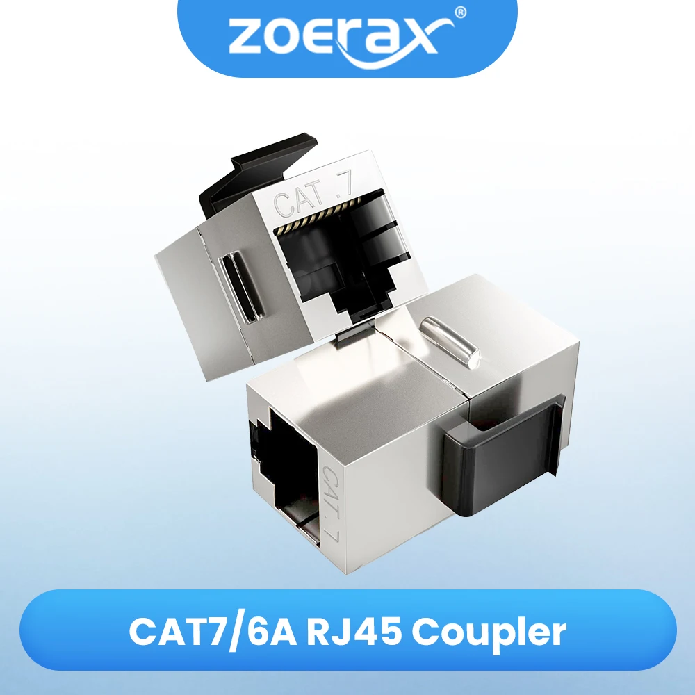 ZoeRax 2 szt. Cat7 Cat6a Cat6 Cat5e łącznik Keystone, RJ45 Keystone Jack łącznik liniowy Sheilded RJ45 8P8C do 10 gb/s