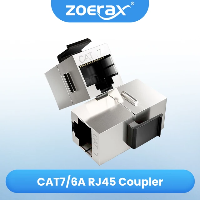 ZoeRax 2 szt. Cat7 Cat6a Cat6 Cat5e łącznik Keystone, RJ45 Keystone Jack łącznik liniowy Sheilded RJ45 8P8C do 10 gb/s