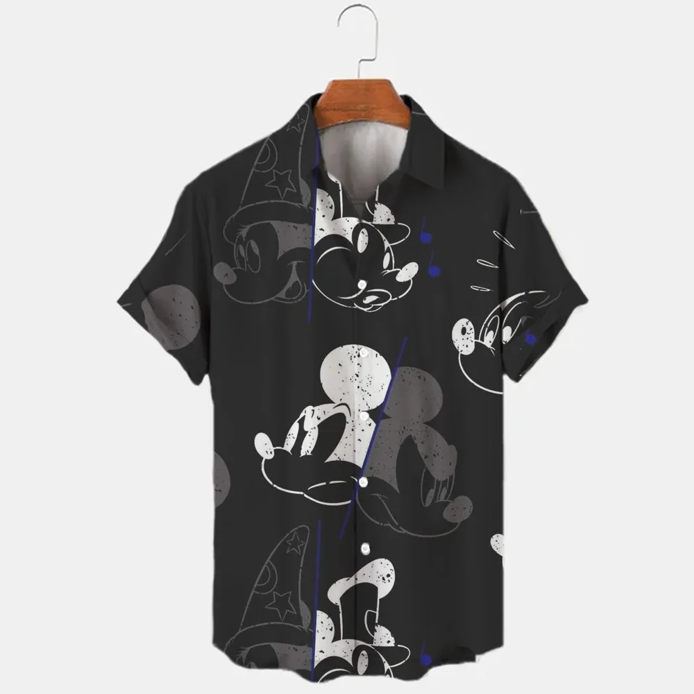 

Miniso Summer Fashion Street Trend Retro Boutique Unisex Top 3D Print Disney Donald Duck Mickey Mouse Temperament Men's Shirt