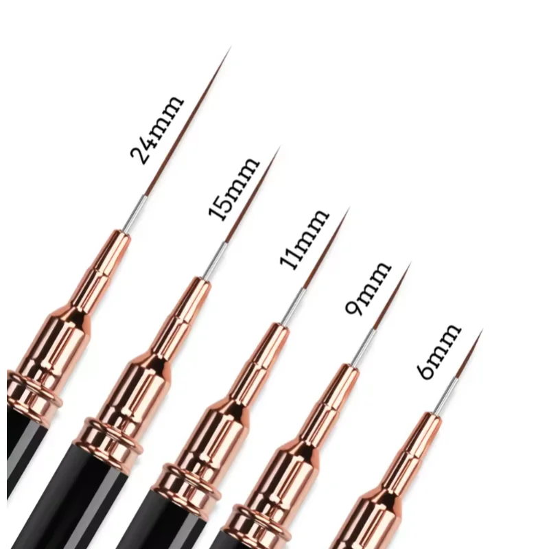 5pcs Professional Nail Art Liners Striping Brushes Tool Ultra-thin Line Detail Drawing Painting Brushes Manicure Pen Tools