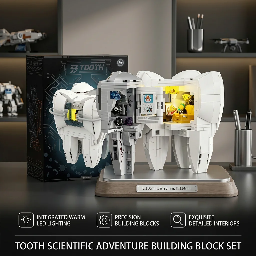 

Набор механических конструкторов «Зубы» для изучения стоматологической структуры: развивающая сборная модель с LED-подсветкой, игрушка для детей, подарок на день рождения