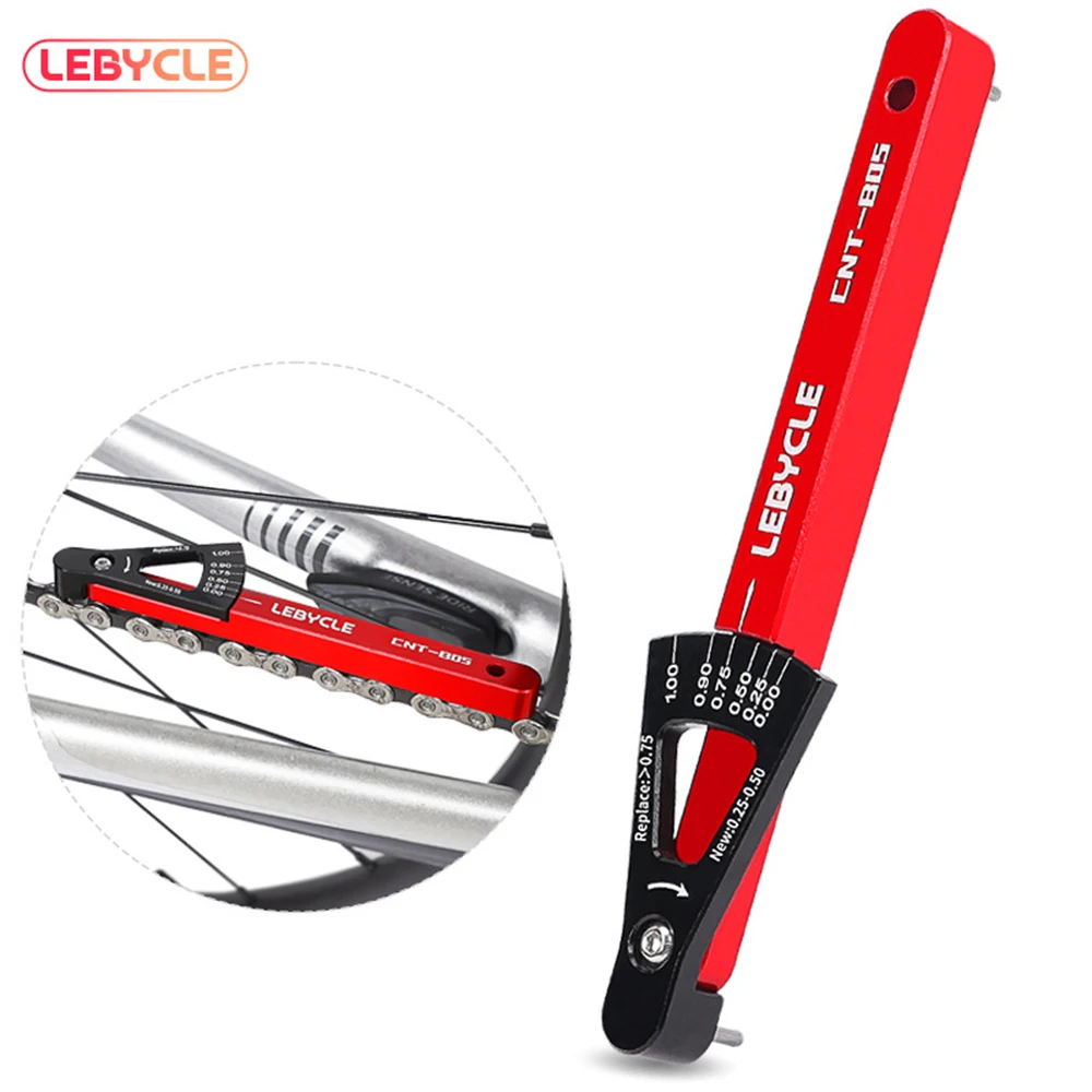 LEBYCLE Bicycle Chain Wear Checker Indicator CNC Aluminum Alloy Bicycle Measurement Ruler Repair Tools Mountain Bike Chain Tools