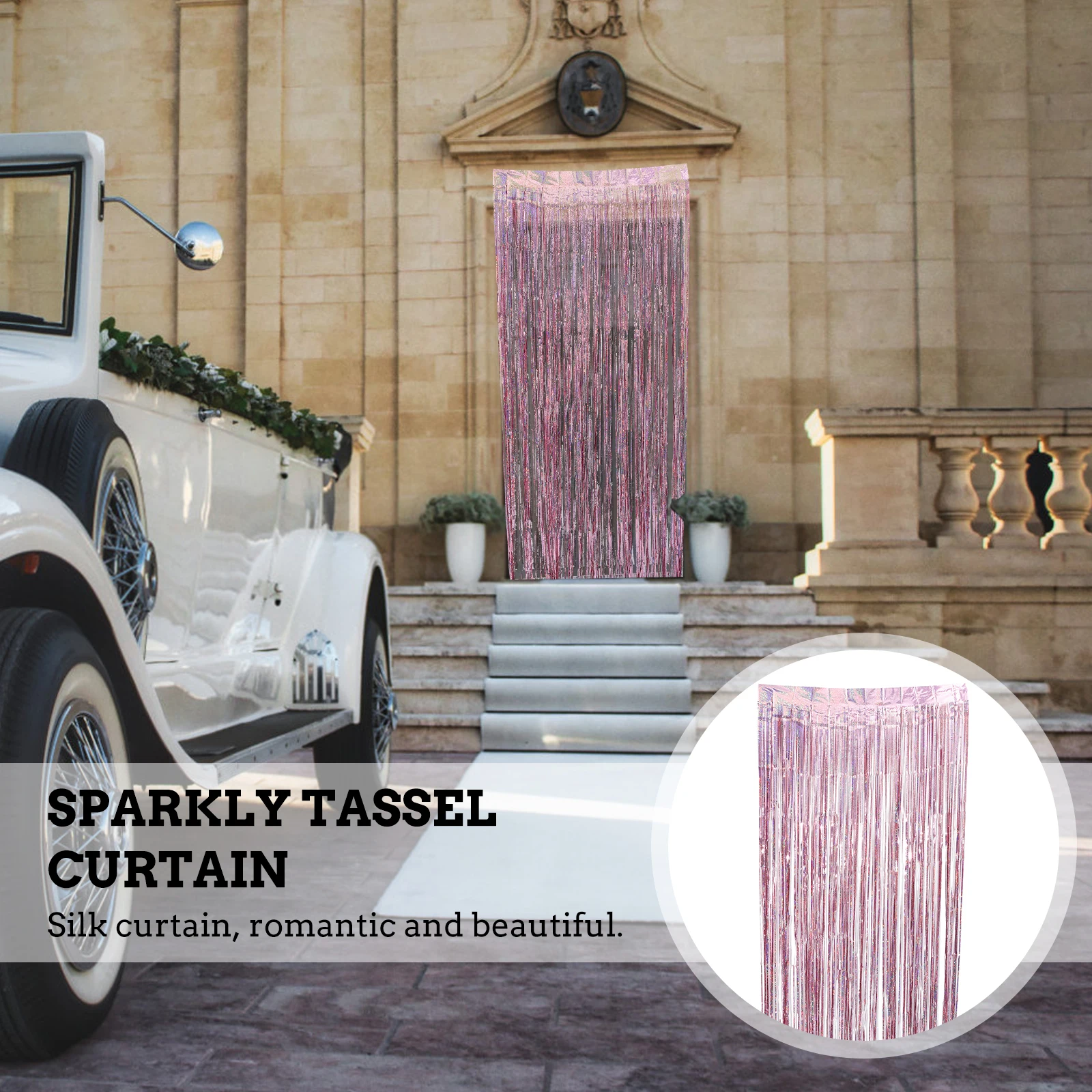 

1pc Rain Tassel Curtains Wedding Party Festival Glossy Door Background Scene Layout Prop Sparkly Fringe Curtain Durable