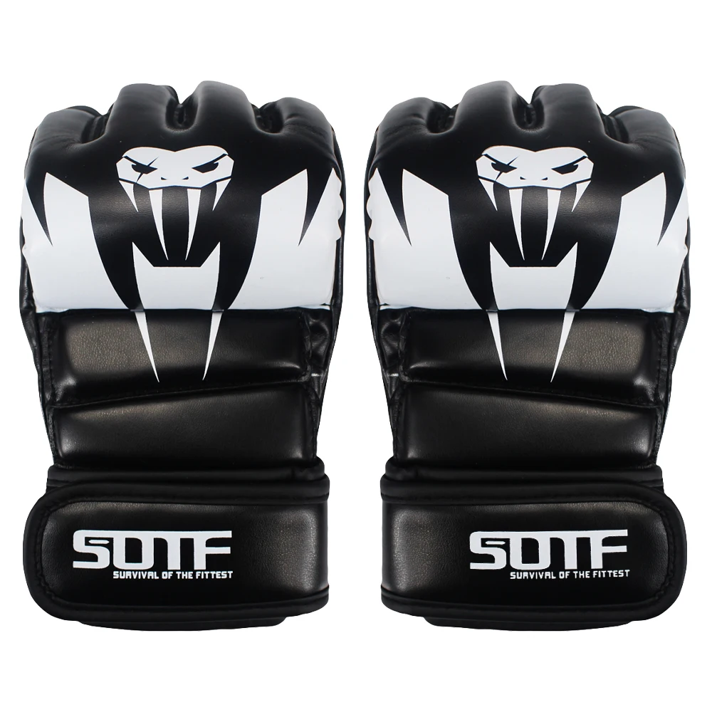 

SOTF Viper Series Half-Finger Boxing Gloves – Adult MMA & Kickboxing Gloves for Sparring, Bag Training & Combat