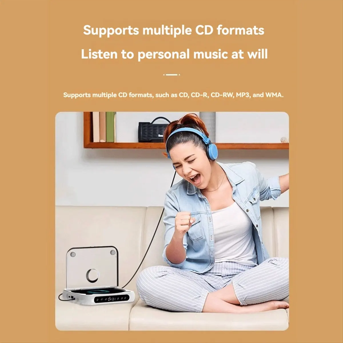 

*N21R Bluetooth CD-плеер Портативный BT-динамик Светодиодный экран Стереоплеер HIFI Sound Quali Встроенная перезаряжаемая батарея