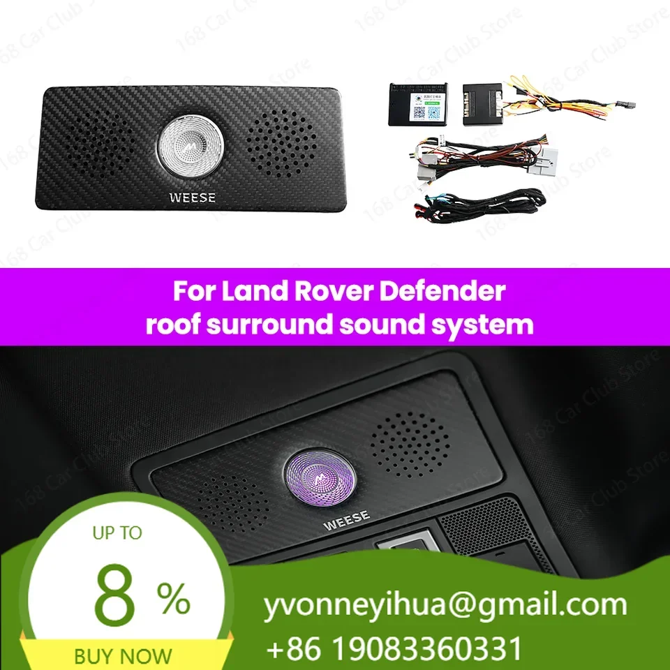 LED 10 Color Ambient Light Carbon Fiber Roof Speaker Land Rover Defender 90 110 130 Indoor Horn Decorative Light Refit Interior