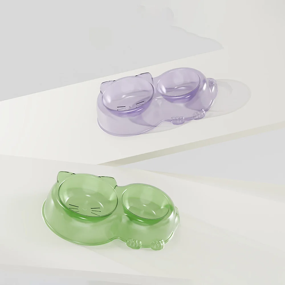 وعاء طعام للقطط - مجموعة أوعية مزدوجة للحيوانات الأليفة، أوعية تغذية مضادة للانسكاب للكلاب والقطط، أوعية طعام ومياه للحيوانات الأليفة غير قابلة للانزلاق، #4