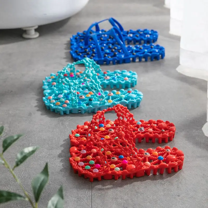 Home bathroom hollow quick-drying sandals stimulate sole acupoints, non-slip and wear-resistant health pedicure shoes