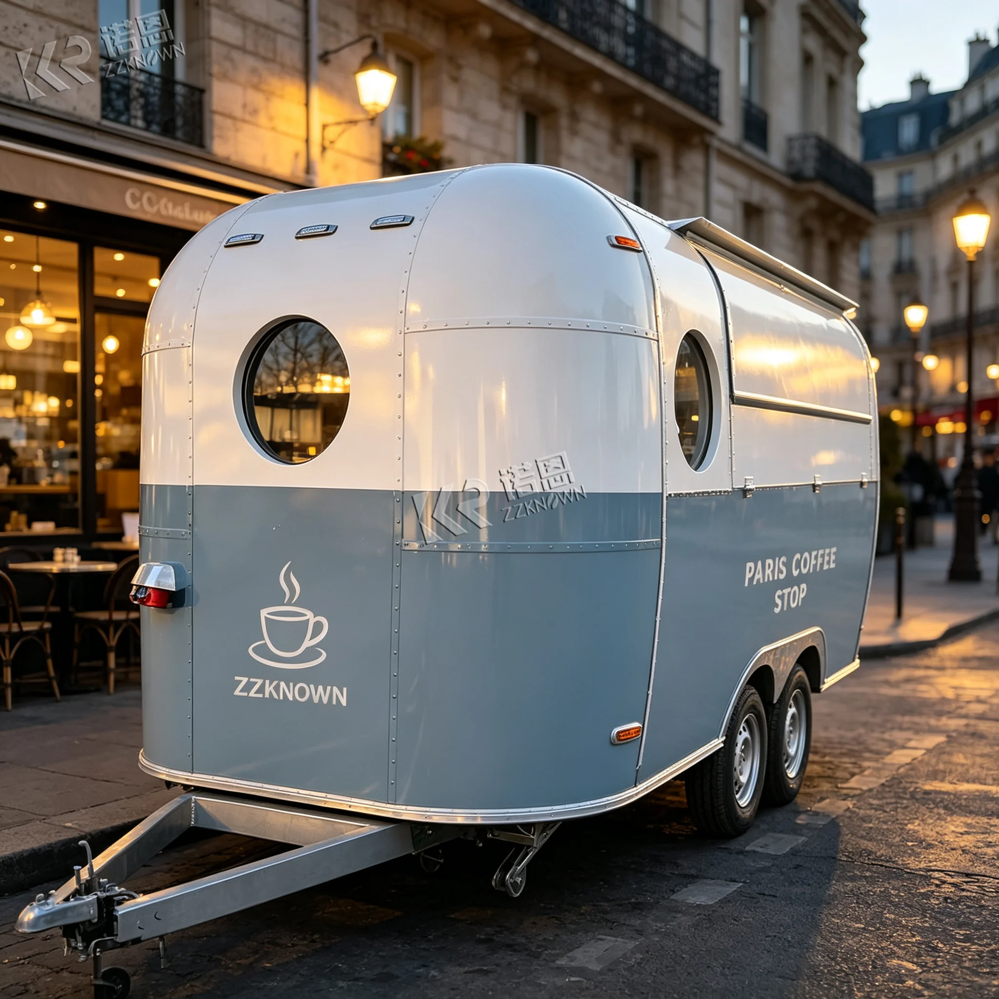 wholesale Vintage Waffle Food Truck Food Trailer Fast Food Truck Trailer with Full Kitchen