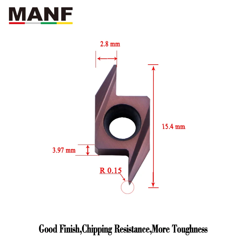 Imagem -04 - Manf Abs15r4005m Raso de Sulco Inserções de Carboneto Cnc Cortador Torno Ferramentas de Corte Inserções para Volta Girando Aço Inoxidável