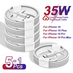 1-5Pcs PD 35W For Apple USB C Cable For iPhone 15 Pro Max Plus Fast Charging Phone USB C to Type C Data Line Charger Accessories