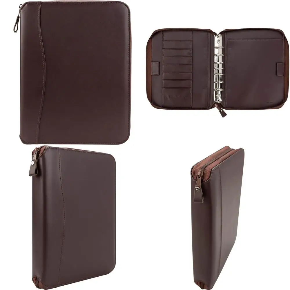 

Leather-Like Vinyl Zipper Planner - Classic and Bury Style Organizers