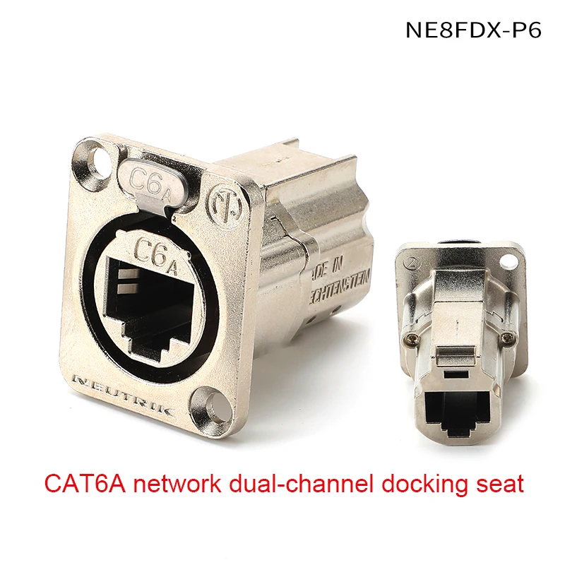 CAT6A لوحة قاعدة شبكة أنثى الهيكل موصل NEUTRIK etherCON نوع D NE8FDX-Y6-W مقاوم للماء IP65 PoE ++ acc. IEEE 802.3bt #4