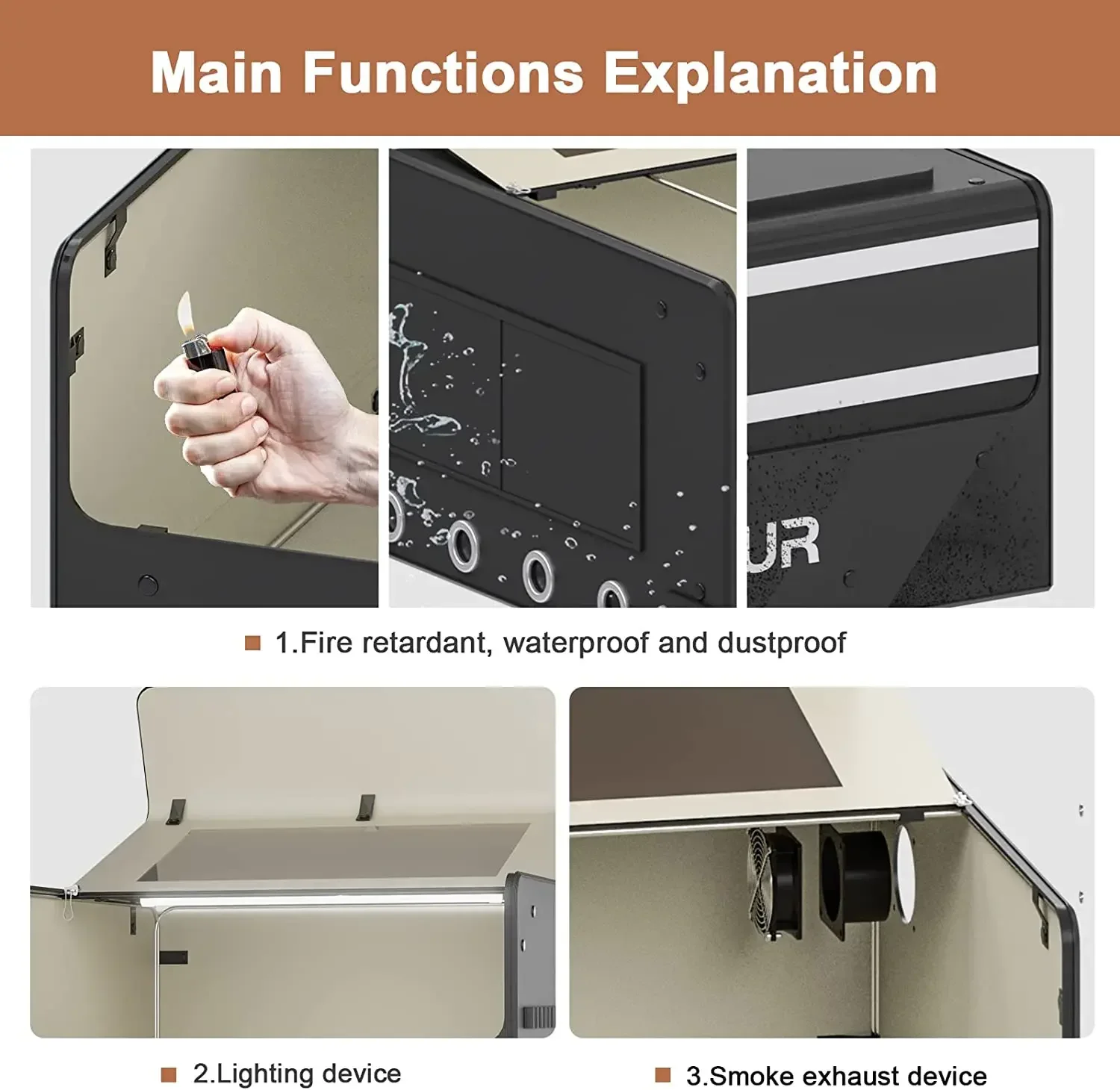 Laser Engrave Machine Enclosure Eye Protections Cover Vent Smoke Fireproofing Exhaust Hood For Cutting Dustproof Box Tent