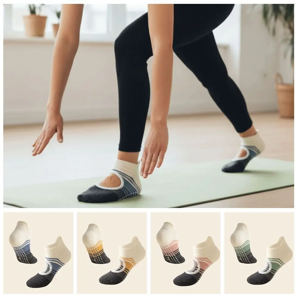 New Casual Pilates Socks Cotton Breathable Ankle Socks Anti Slip High Elasticity Yoga Socks