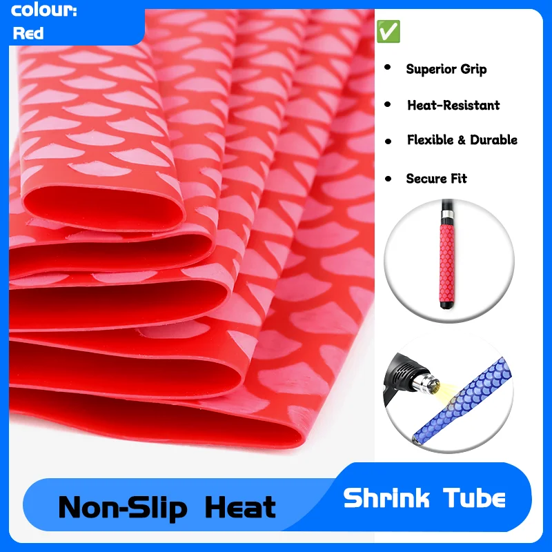 

Red Non-Slip Heat Shrink Tube 15/18/20/22/25/28/30/35/40mm Bicycle Handle Anti Skid Fishing Rod Wrap Waterproof Protector 1M/Pc