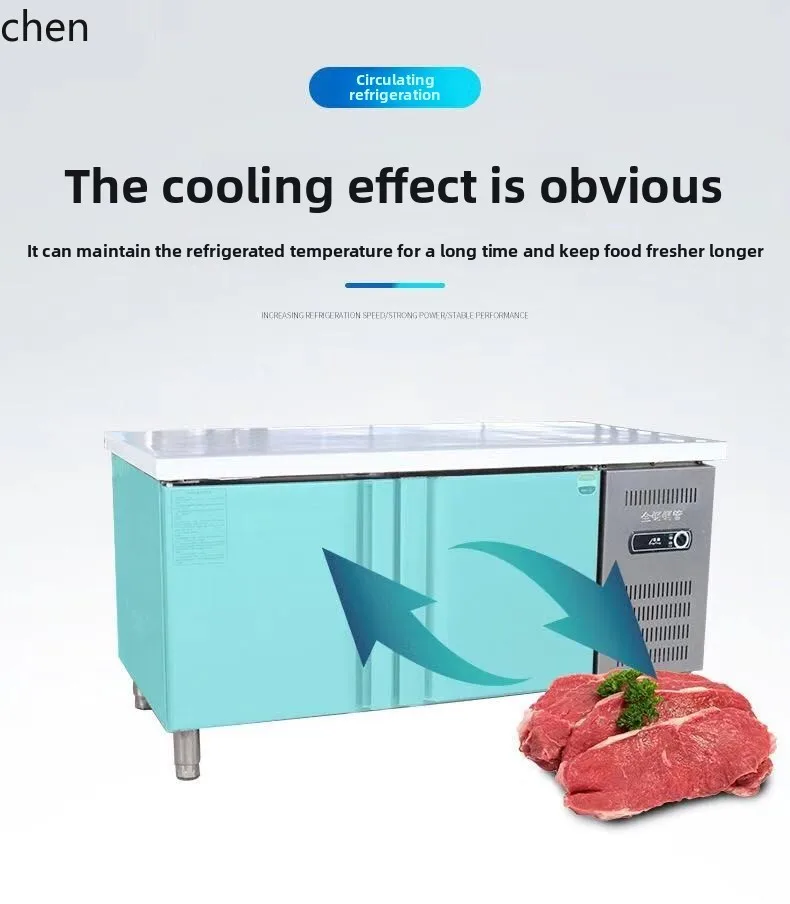 LXC banco de trabajo refrigerado refrigerador congelador consola de mantenimiento fresco de acero inoxidable cocina horizontal congelador plano barra de agua