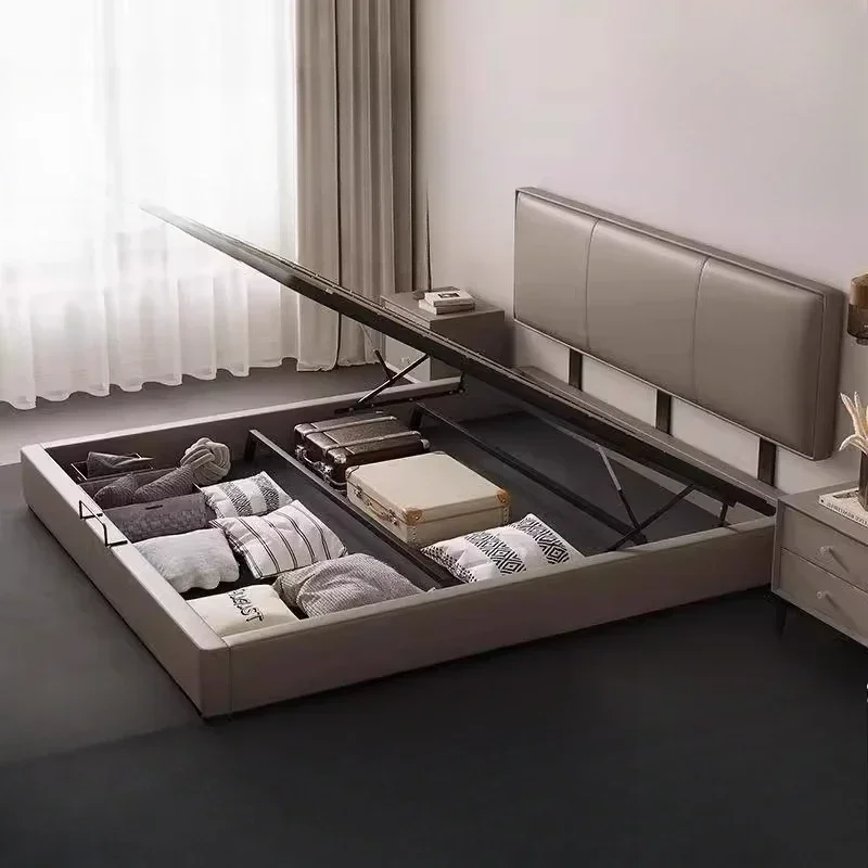 Ultra-thin bedside modern minimalist storage modern minimalist flush edge super space saving double bed