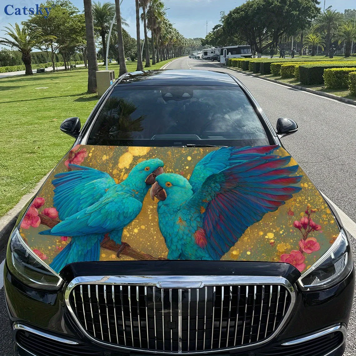 Beautiful parrot print,car hood stickers,PVC waterproof Self adhesive car hood sticker,car hood decoration protection stickers,A