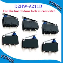 1-10Pcs micro switch D2HW car door lock G303 3 feet With handle D2HW-A211D sealed waterproof dust button travel limit