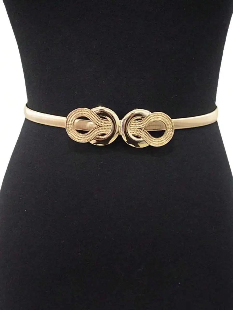 

1pc New Metal Elastic Fashion Style Adjustable Waist Belt For Women Summer, School Fall, Autumn, Halloween