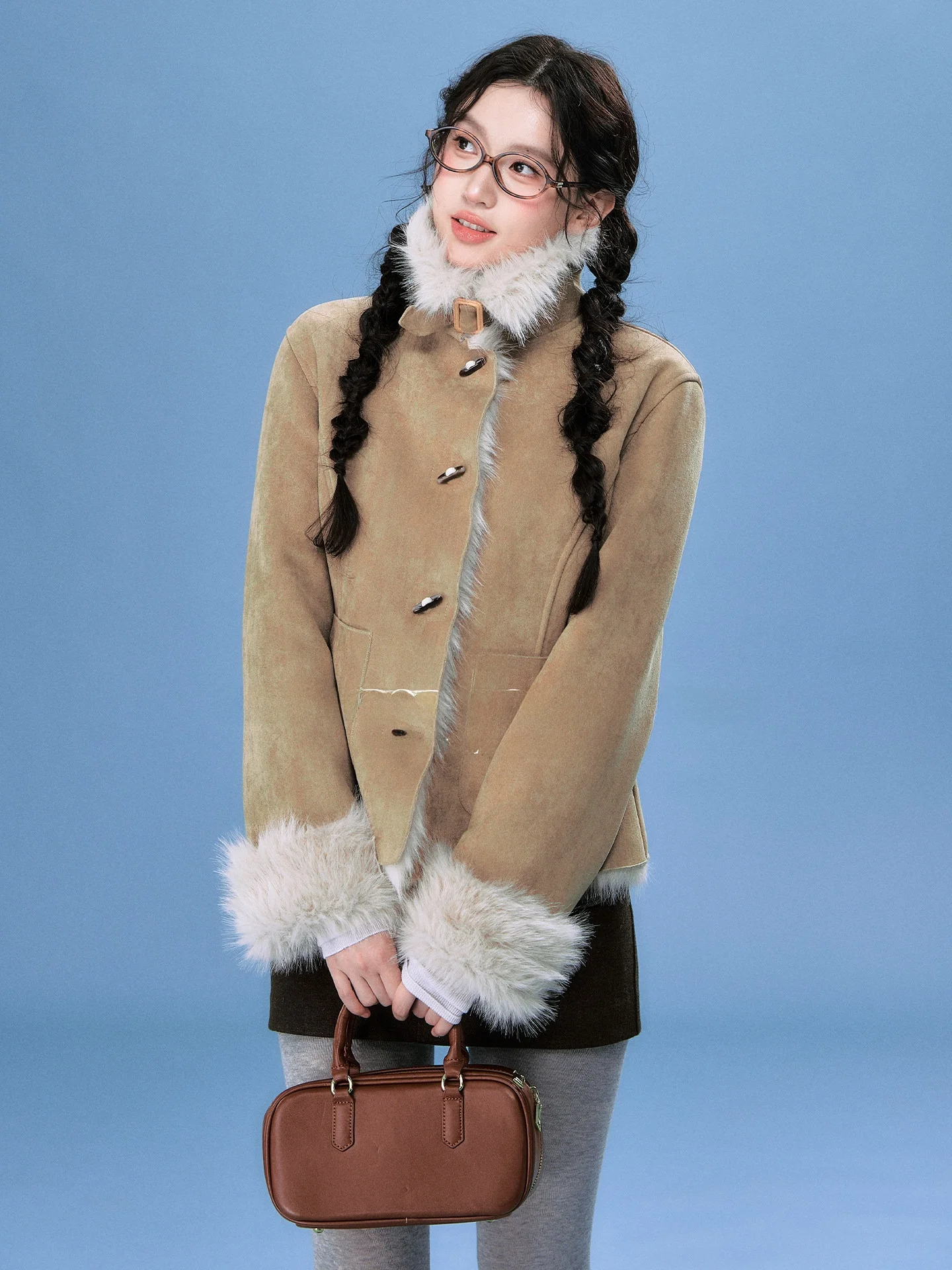 

Женская куртка OIOI E с воротником-стойкой, осенне-зимняя новинка, повседневная, с элементами кэжуал, с пуговицами-рожками