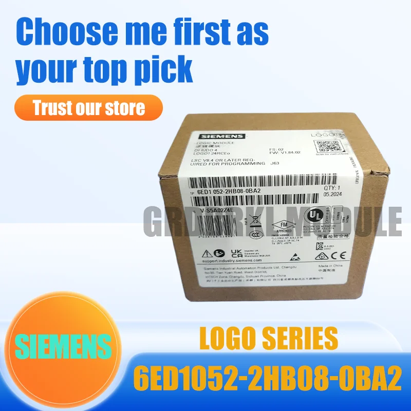 

New Original SIEMENS 6ED1052-2HB08-0BA2 LOGO! 24RCEO Logic Module 8DI/4DO Relay 24V DC