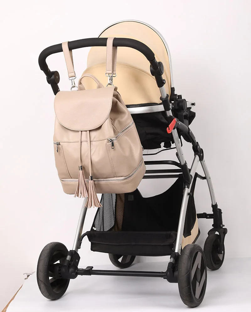 Mummy Diaper Bag Baby Stroller Bag Waterproof PU Leather Women Maternity Nursing Nappy Backpack Travel Bags