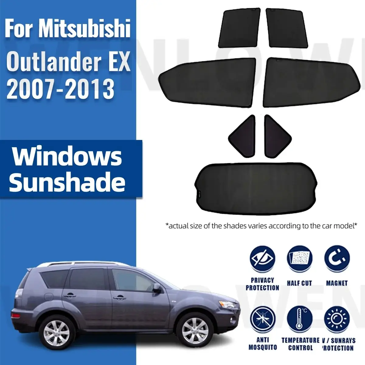 

For Mitsubishi Outlander EX 2007-2013 Car Sun Visor Accessories Window Windshield Cover Sunshade Curtain Mesh Shade Blind Custom