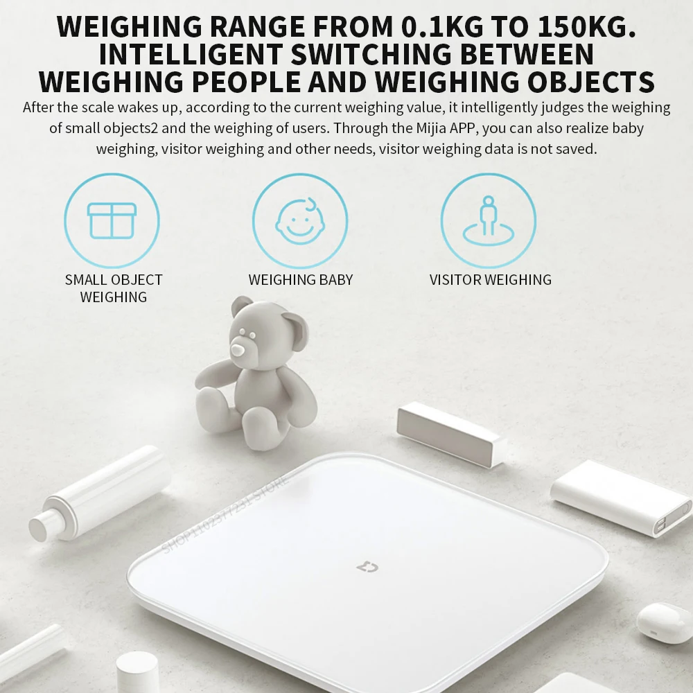 Xiaomi Mijia Scale S200 High Precision Sensor Balance Test Weight Report LED Screen Multifunctional Smart Scale Work For Mihome