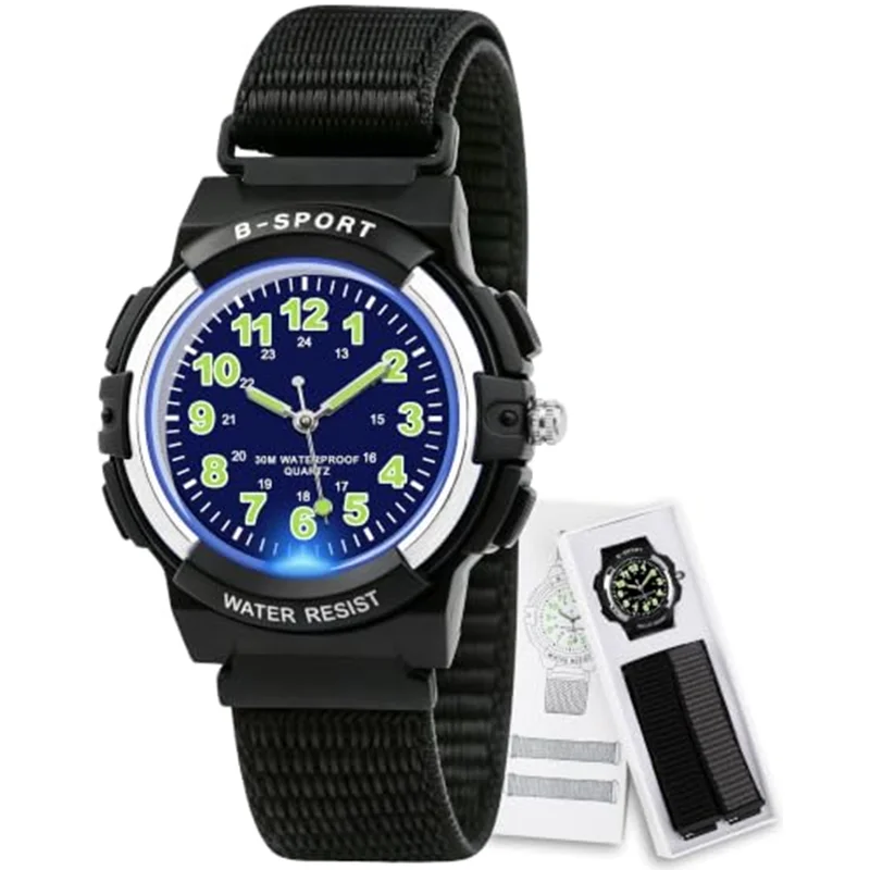 Socico Electronic Watch for Kids Children Boys Girls Gifts woven strap Waterproof Sport Children Watch LED Digital Kids Watches
