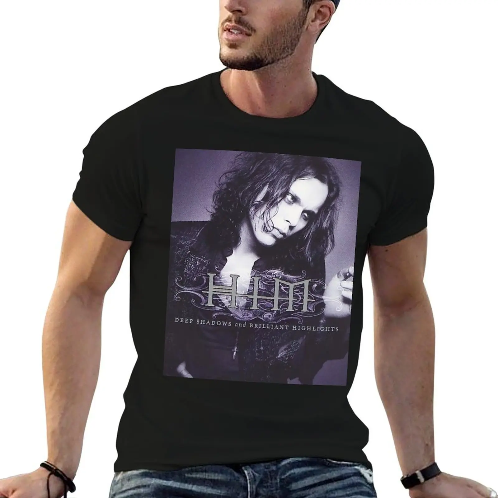 

Heartagram t cotton t highlights man cover band T-Shirt Him shadows and shirt deep Ville Valo summer man shirt brilliant