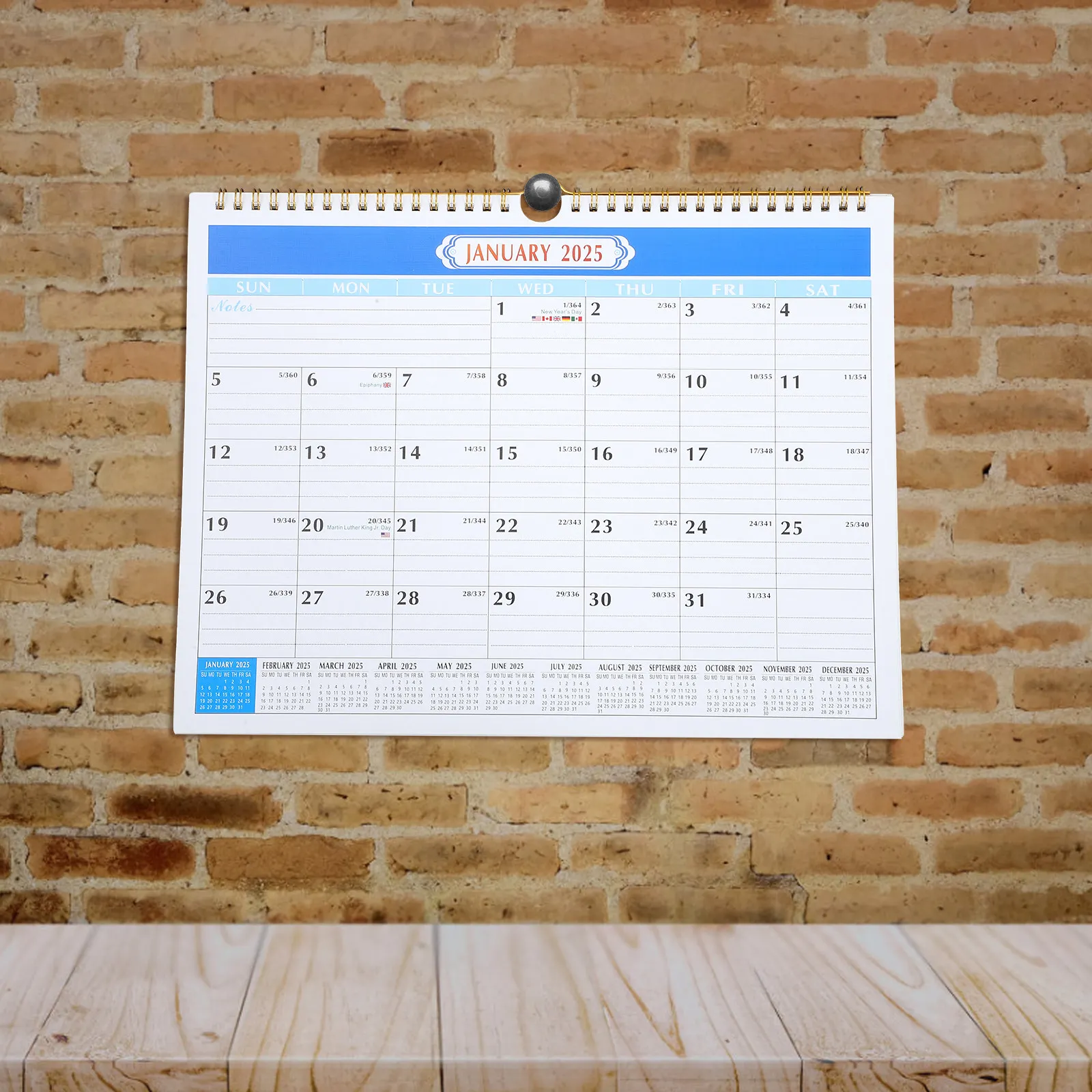 Wall Calendar Planner Simple Design Lightweight Sturdy Easy Hanging Space-Saving Monthly Tear-Off Pages Suitable Office Home