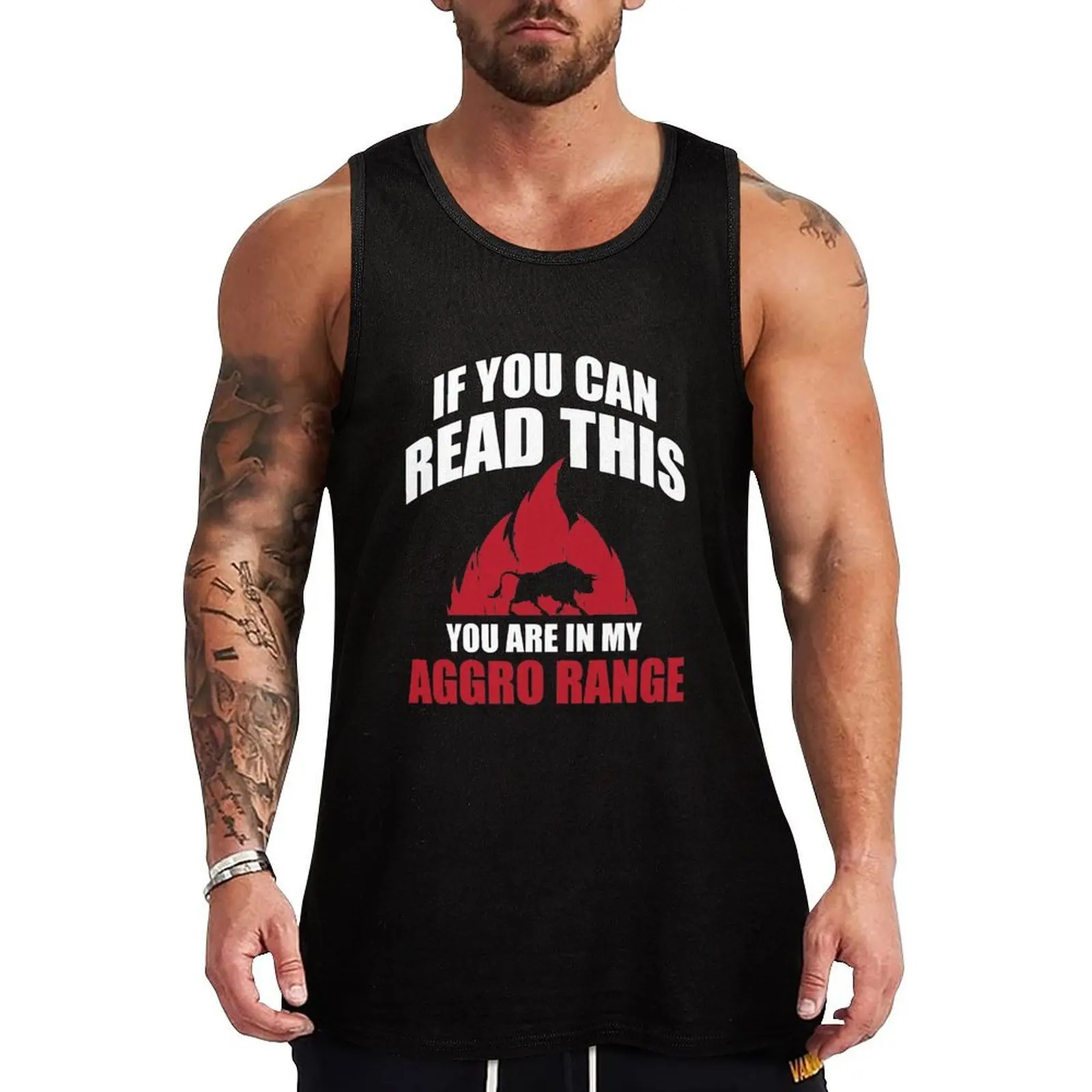 If you can read this you are in my aggro range Tank Top Running Jogging Tank Top Moisture Wicking Dry Fit