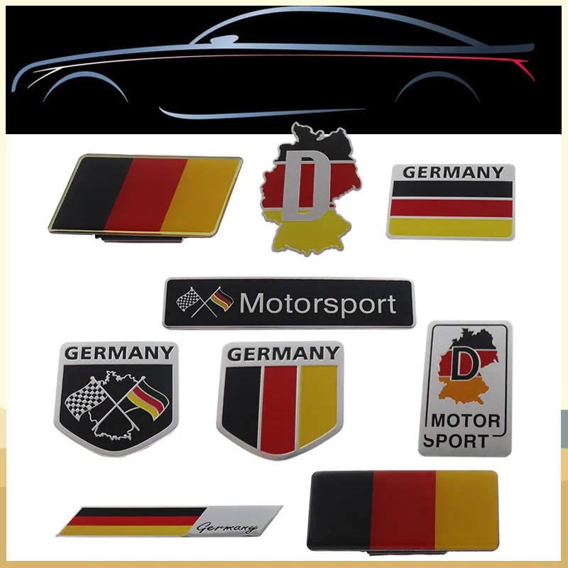 3D Premium Deutsch Germany German Flag Map Logo for car Engine Hood Fender trunk Tail Rear Decal Emblem Badge Sticker