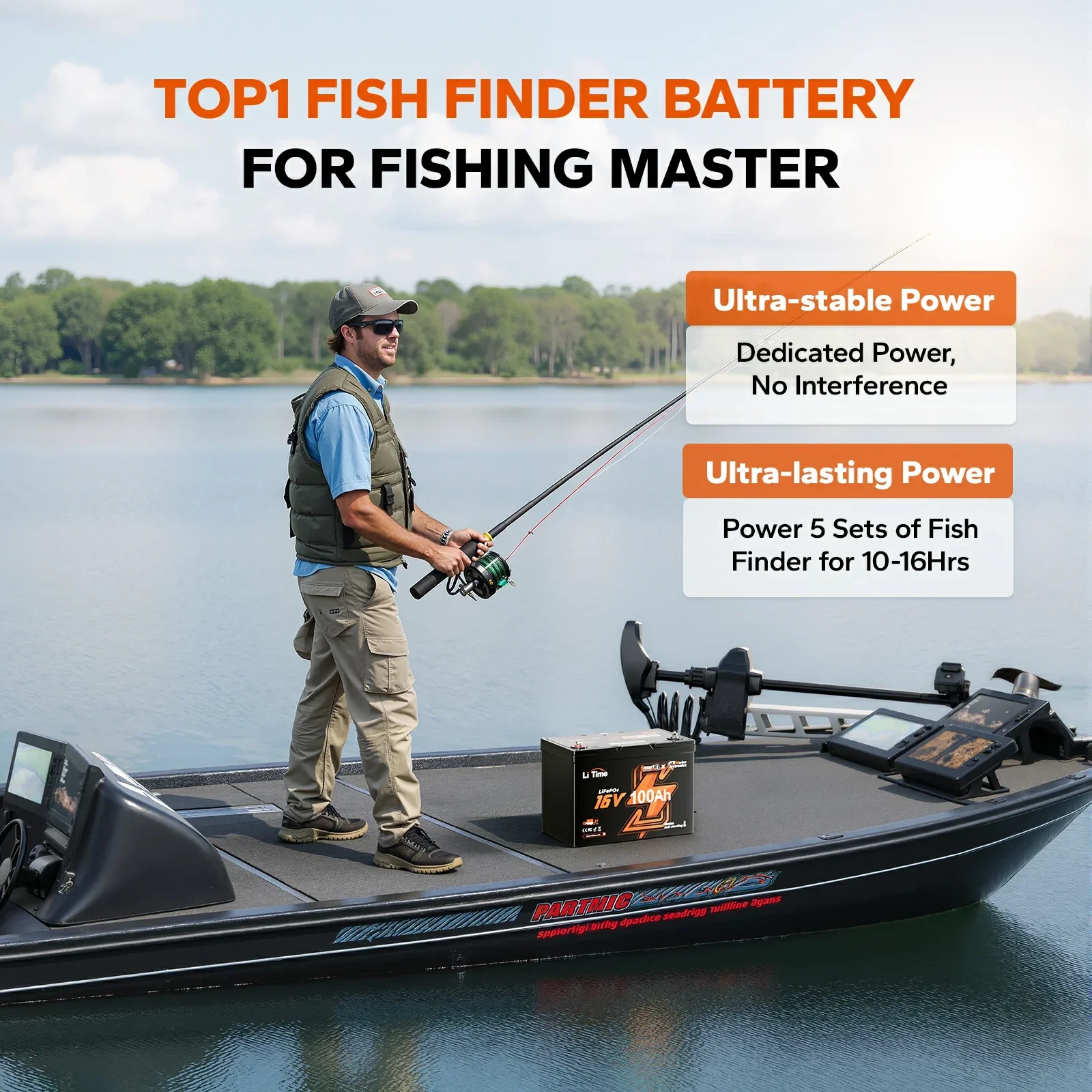 US EU 16V 100Ah Lithium Ion Battery Pack For Fish Finder Bluetooth Lithium Battery Self-Heating Underwater Drone Power Source