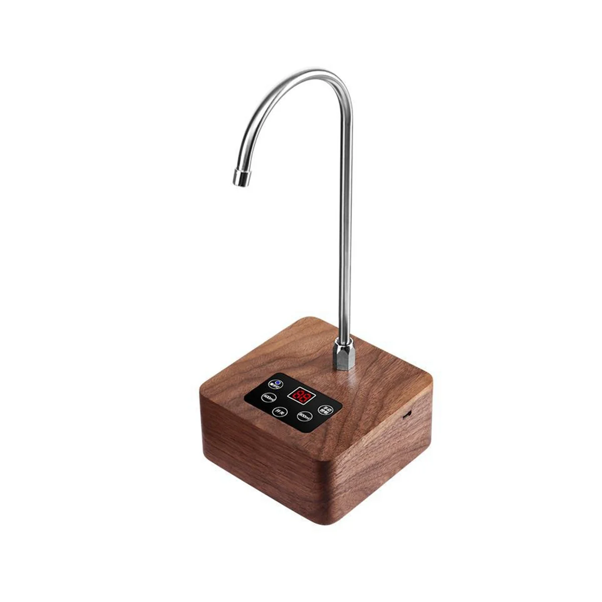 

Water Dispenser for 5 Gallon, Walnut Wood Portable Water Dispenser, Universal USB Charging Automatic Water Jug Dispenser