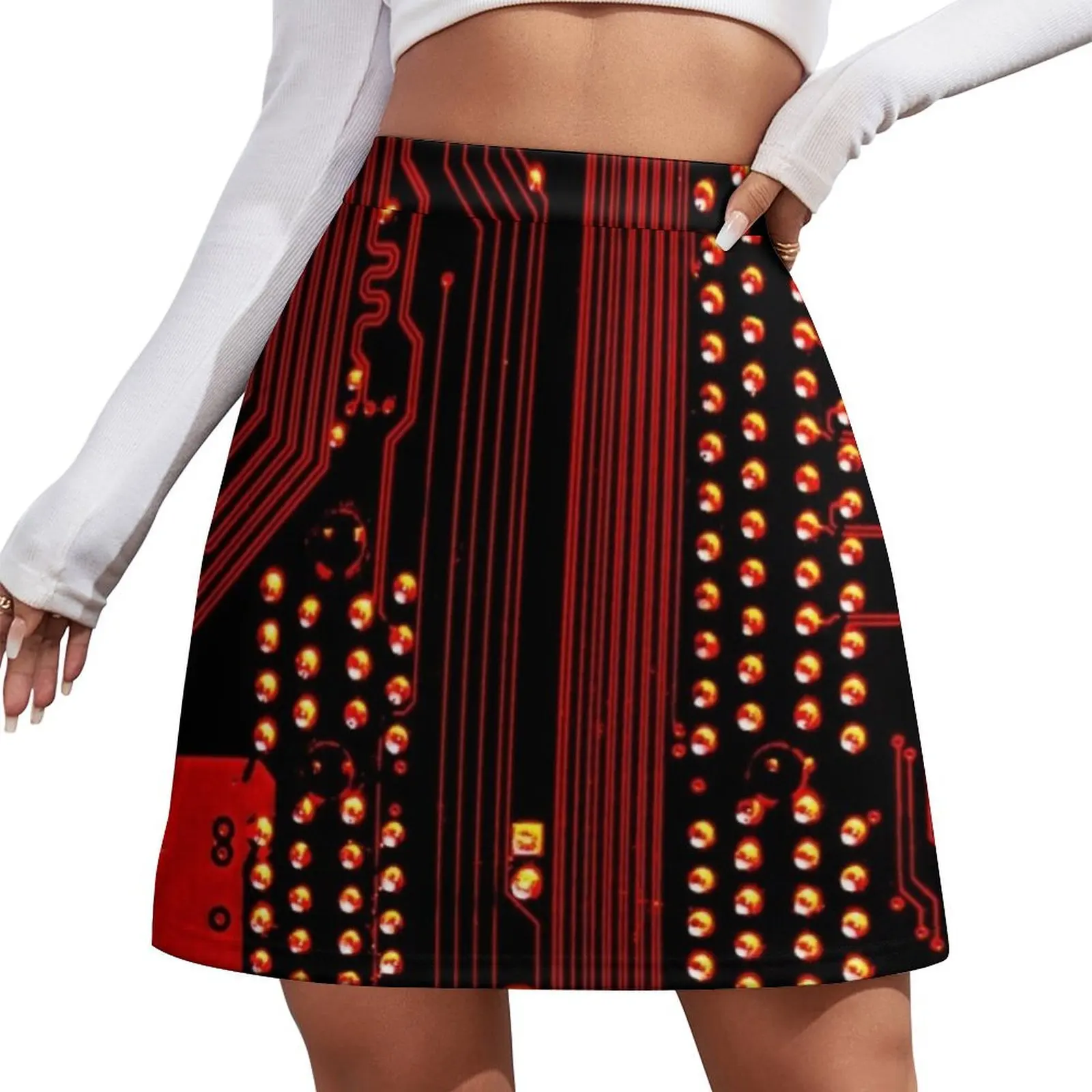 Printed Circuit Board Mini Skirt Female dress shorts