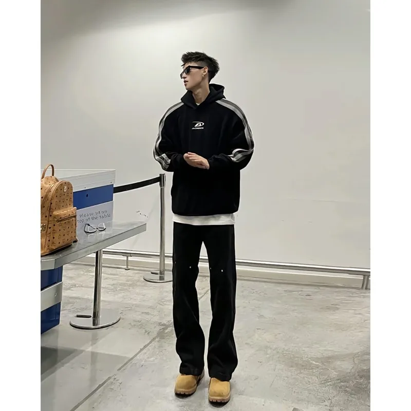 

Cleanfit Bla Studs Jeans Men's American High Street Vibe Straight Leg Cool Trendy Street Knife Jeans Youth Faion