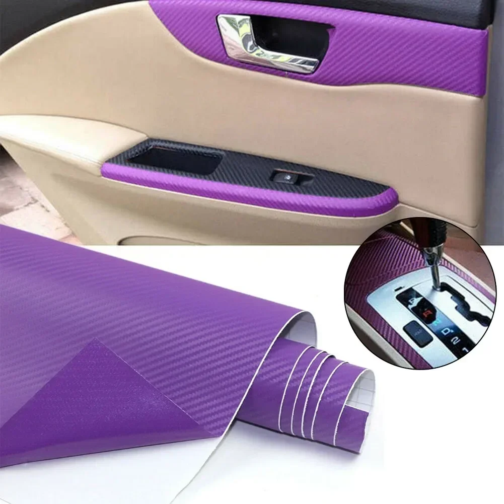 Car Vinyl Wrap Sticker 50x12 50x12 Armrest Rear Mirrors B Pillar Carbon Fiber Exterior Accessories Panel Accessory