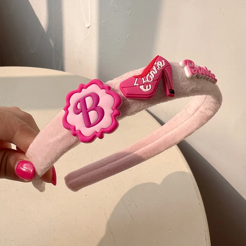 Neue Barbie Weibliche Stirnband Rosa Nette Süße Mädchen Barbie Wind Prinzessin Plüsch Stirnband Kinder Breite Haar Clip Kind Haar Zubehör