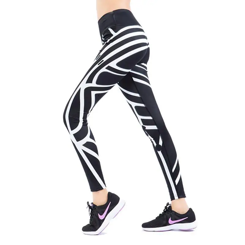 2023 Women Yoga Leggings Workout Sports Trousers Striped Print Slim Yoga Gym Women Pants Seamless Legging