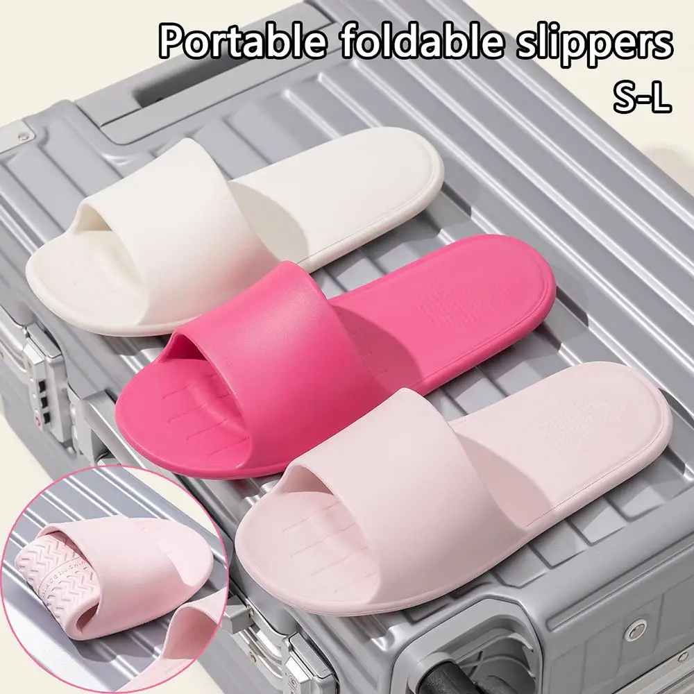 

Flip Flops Travel Indoor Slippers Easy To Fold EVA Anti-Slip Flats Convenient Portable Slides Foldable Casual Light Slippers